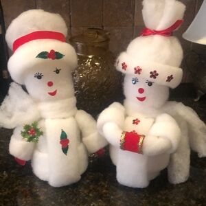 Vintage handmade snow people